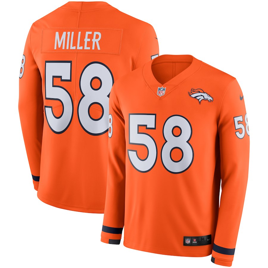 Men Denver Broncos #58 Miller Yellow Limited NFL Nike Therma Long Sleeve Jersey->dallas cowboys->NFL Jersey